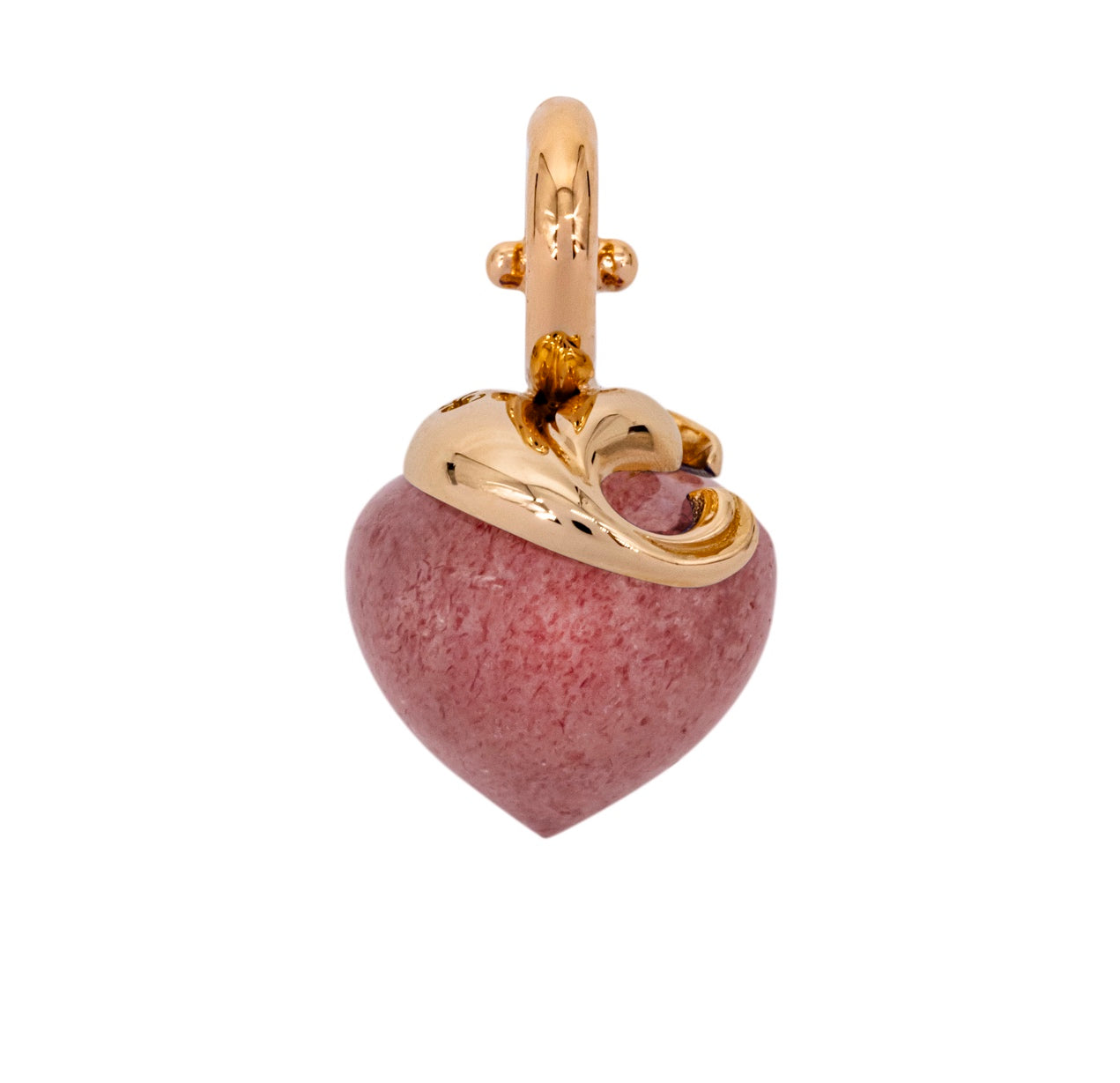 Anhänger Erdbeerquarz, 12 mm, Rosegold