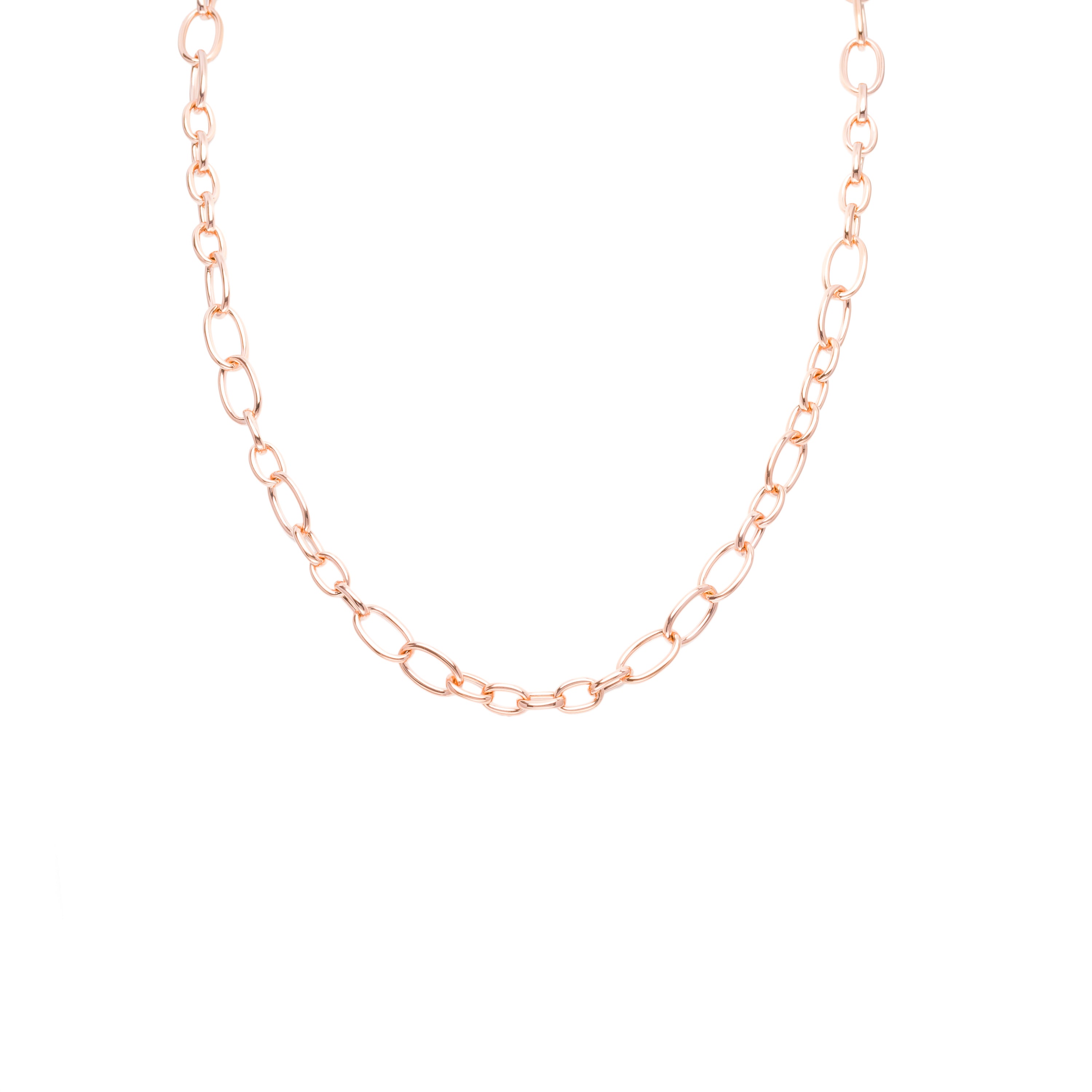 Necklace Fantasy, 50 cm, cashmere gemstone, clip, 15 cm, large, rose gold