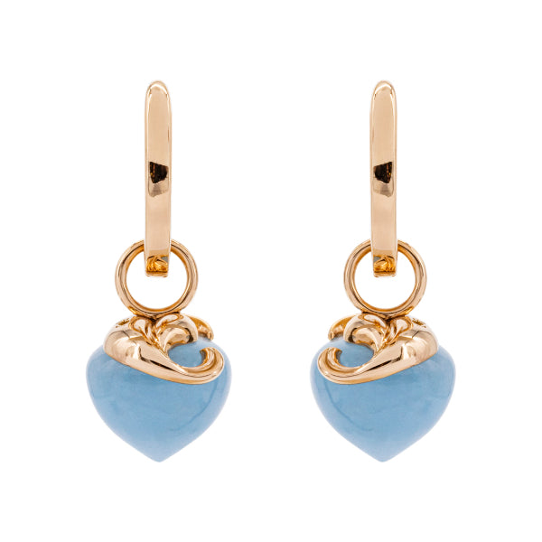 Ohrschmuck Aquamarin Milky, 9 mm, Rosegold