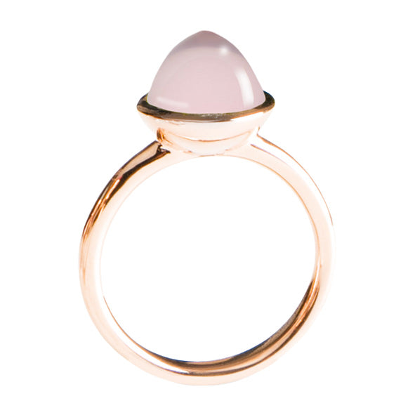 Ring Rosenquarz, klein, 8 mm, Rosegold