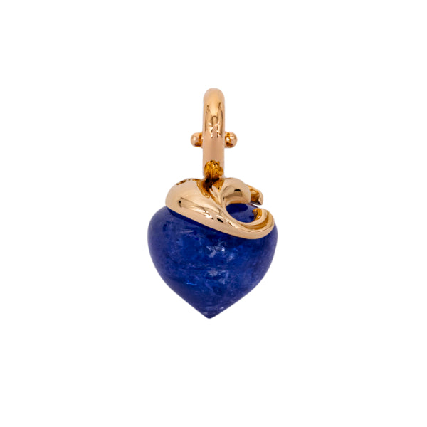 Tanzanite pendant, 9 mm, rose gold